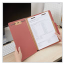 Universal Six--Section Pressboard Classification Folders, 2 Dividers, Letter Size, Red, 10/Box