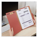 Universal Eight-Section Pressboard Classification Folders, 3 Dividers, Letter Size, Red, 10/Box