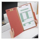 Universal Eight-Section Pressboard Classification Folders, 3 Dividers, LEGAL Size, Red, 10/Box