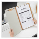 Universal Eight-Section Pressboard Classification Folders, 3 Dividers, Legal Size, Gray, 10/Box
