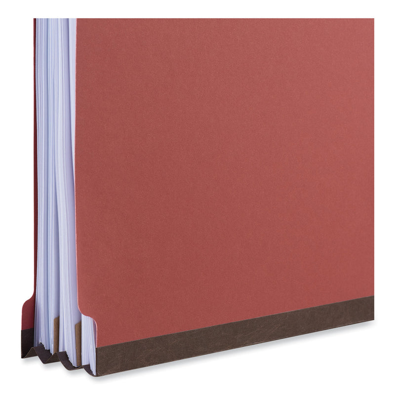 Universal Bright Colored Pressboard Classification Folders, 2 Dividers, Letter Size, Ruby Red, 10/Box