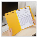 Universal Bright Colored Pressboard Classification Folders, 2 Dividers, Letter Size, Yellow, 10/Box