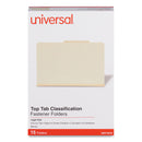 Universal Six-Section Classification Folders, 2 Dividers, 2" Expansion, Legal Size, Manila, 15/Box