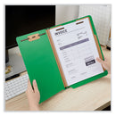 Universal Deluxe Six-Section Colored Pressboard End Tab Classification Folders, 2 Dividers, Letter Size, Green, 10/Box