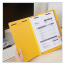 Universal Deluxe Six-Section Colored Pressboard End Tab Classification Folders, 2 Dividers, Letter Size, Yellow, 10/Box