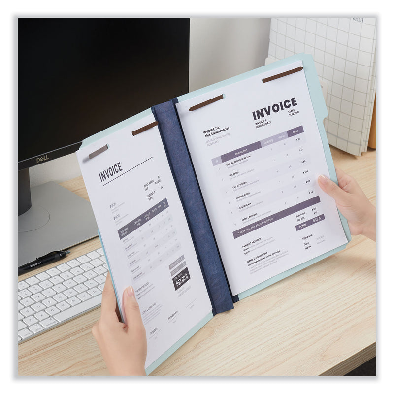 Universal Top Tab Classification Folders, 2" Expansion, Letter Size, Light Blue, 25/Box