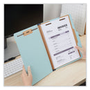 Universal Four-Section Pressboard Classification Folders, 1 Divider, Letter Size, Light Blue, 20/Box