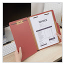 Universal Six-Section Classification Folders, Heavy-Duty Pressboard Cover, 2 Dividers, 2.5" Expansion, Letter Size, Brick Red, 20/Box