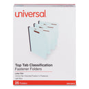 Universal Top Tab Classification Folders, 1" Expansion, Letter Size, Light Blue, 25/Box