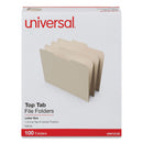 Universal Top Tab File Folders, 1/3-Cut Tabs: Center Position, Letter Size, 0.75" Expansion, Manila, 100/Box