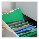 Universal Interior File Folders, 1/3-Cut Tabs: Assorted, Letter Size, 11-pt Stock, Green, 100/Box