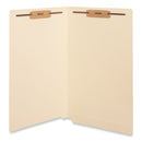 Universal Reinforced End Tab Fastener Folders, 2 Fasteners, Legal Size, Manila Exterior, 50/Box