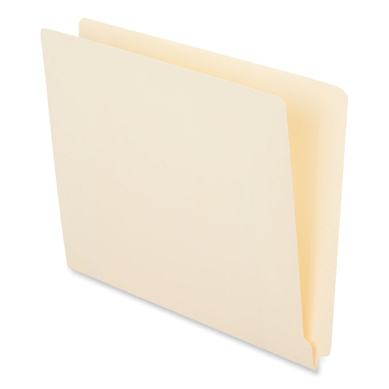 Universal Deluxe Reinforced End Tab Folders, 9" High Front, Straight Tabs, Letter Size, 0.75" Expansion, Manila, 100/Box