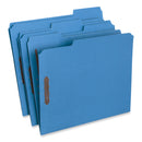 Universal Deluxe Reinforced Top Tab Fastener Folders, 2 Fasteners, Letter Size, Blue Exterior, 50/Box