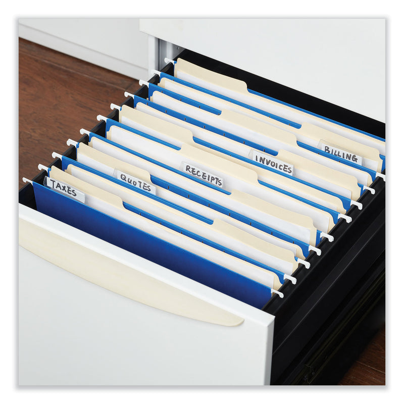 Universal Deluxe Bright Color Hanging File Folders, Letter Size, 1/5-Cut Tabs, Blue, 25/Box