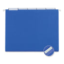 Universal Deluxe Bright Color Hanging File Folders, Letter Size, 1/5-Cut Tabs, Blue, 25/Box