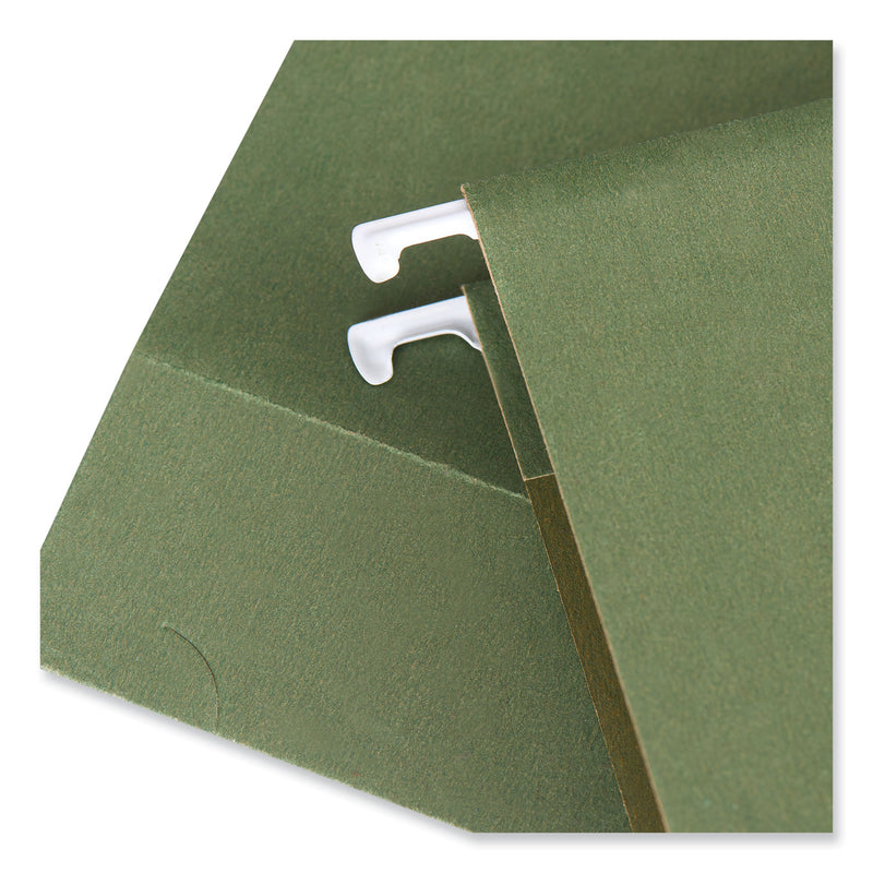 Universal Box Bottom Hanging File Folders, 2" Capacity, Letter Size, 1/5-Cut Tabs, Standard Green, 25/Box