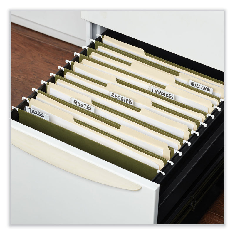 Universal Box Bottom Hanging File Folders, 1" Capacity, Legal Size, 1/5-Cut Tabs, Standard Green, 25/Box