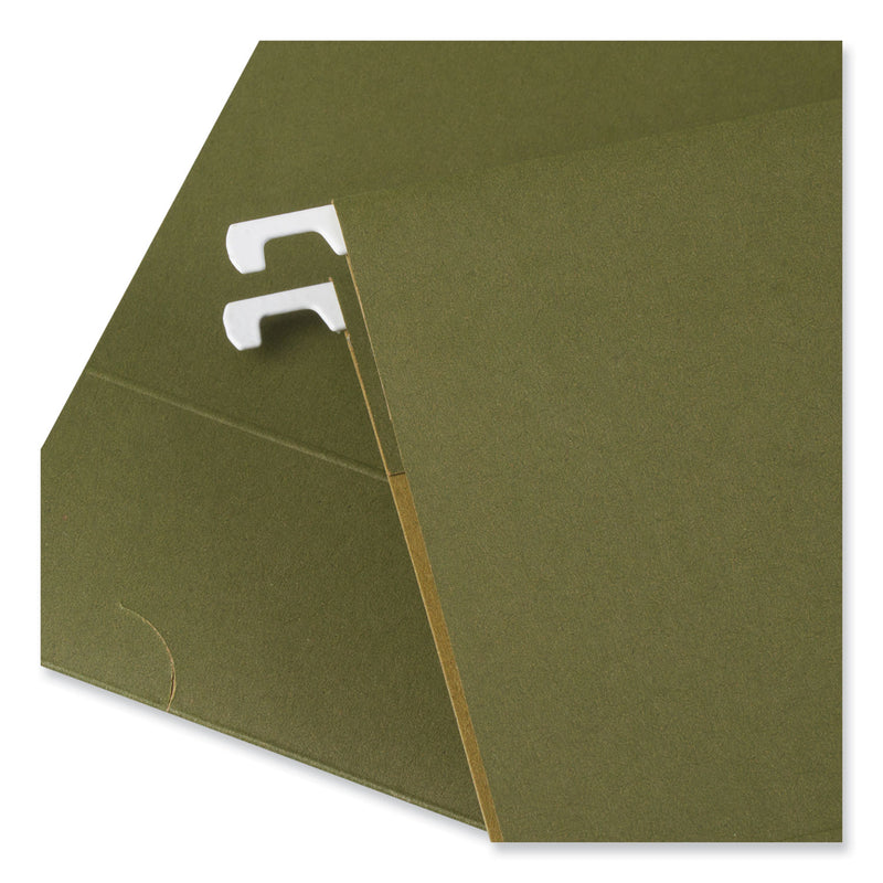 Universal Box Bottom Hanging File Folders, 1" Capacity, Legal Size, 1/5-Cut Tabs, Standard Green, 25/Box