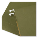 Universal Box Bottom Hanging File Folders, 2" Capacity, Legal Size, 1/5-Cut Tabs, Standard Green, 25/Box
