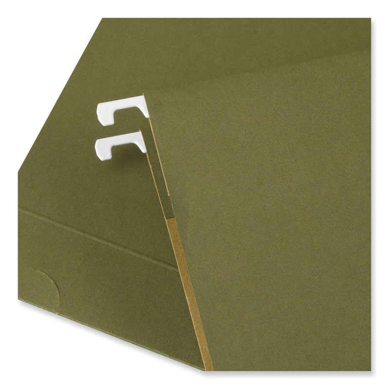 Universal Box Bottom Hanging File Folders, 2" Capacity, Legal Size, 1/5-Cut Tabs, Standard Green, 25/Box