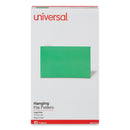 Universal Deluxe Bright Color Hanging File Folders, Legal Size, 1/5-Cut Tabs, Bright Green, 25/Box