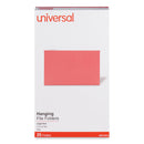 Universal Deluxe Bright Color Hanging File Folders, Legal Size, 1/5-Cut Tabs, Red, 25/Box