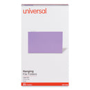 Universal Deluxe Bright Color Hanging File Folders, Legal Size, 1/5-Cut Tabs, Violet, 25/Box