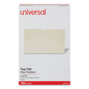 Universal Top Tab File Folders, 1/2-Cut Tabs: Assorted, Legal Size, 0.75" Expansion, Manila, 100/Box