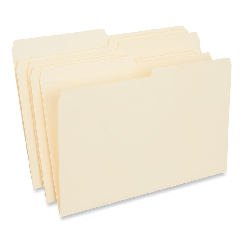 Universal Top Tab File Folders, 1/2-Cut Tabs: Assorted, Legal Size, 0.75" Expansion, Manila, 100/Box