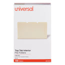 Universal Interior File Folders, 1/3-Cut Tabs: Assorted, Legal Size, 9.5-pt Manila, 100/Box