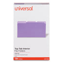 Universal Interior File Folders, 1/3-Cut Tabs: Assorted, Legal Size, 11-pt Stock, Violet, 100/Box