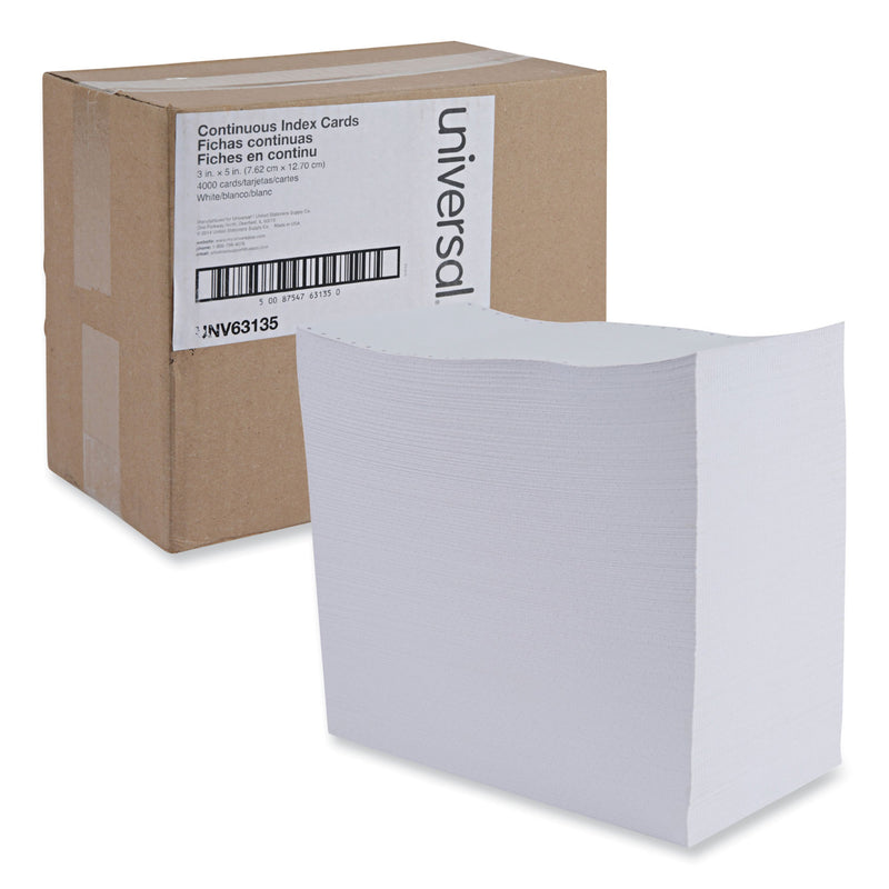 Universal Continuous Postcards, Pin-Fed, 4 x 6, White, 4,000/Carton