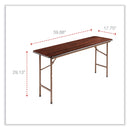 Alera Wood Folding Table, Rectangular, 59.88w x 17.75d x 29.13h, Mahogany