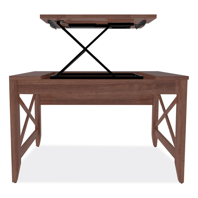 Alera Sit-to-Stand Table Desk, 47.25" x 23.63" x 29.5" to 43.75", Modern Walnut