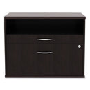 Alera Open Office Desk Series Low File Cabinet Credenza, 2-Drawer: Pencil/File,Legal/Letter,1 Shelf,Espresso,29.5x19.13x22.88