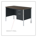 Alera Single Pedestal Steel Desk, 45.25" x 24" x 29.5", Mocha/Black