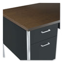 Alera Single Pedestal Steel Desk, 45.25" x 24" x 29.5", Mocha/Black