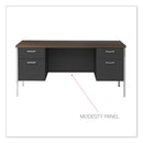 Alera Double Pedestal Steel Credenza, 60w x 24d x 29.5h, Mocha/Black