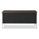 Alera Double Pedestal Steel Credenza, 60w x 24d x 29.5h, Mocha/Black