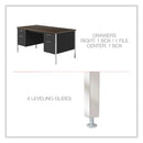 Alera Double Pedestal Steel Desk, 60" x 30" x 29.5", Mocha/Black