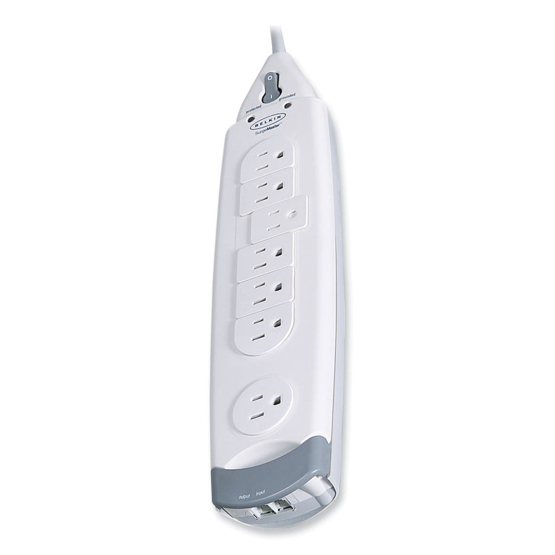 Belkin SurgeMaster Home Series Surge Protector, 7 AC Outlets, 12 ft Cord, 1,045 J, White