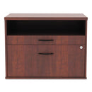Alera Open Office Desk Series Low File Cabinet Credenza, 2-Drawer: Pencil/File, Legal/Letter, 1 Shelf,Cherry,29.5x19.13x22.88