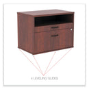 Alera Open Office Desk Series Low File Cabinet Credenza, 2-Drawer: Pencil/File, Legal/Letter, 1 Shelf,Cherry,29.5x19.13x22.88