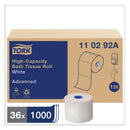 Tork Advanced High Capacity Bath Tissue, Septic Safe, 2-Ply, White, 1,000 Sheets/Roll, 36/Carton