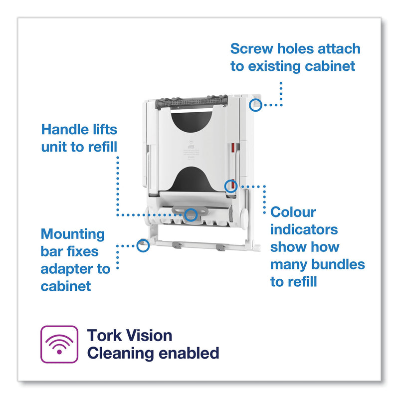 Tork PeakServe Continuous Recessed Cabinet Hand Towel Adapter, 14.37 x 4.29 x 17.72, White