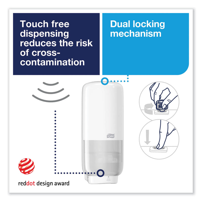 Tork Elevation Foam Skincare Auto Dispenser with Intuition Sensor, 1 L/33 oz, 4.45 x 5.12 x 10.94, White, 4/Carton