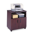 Safco Mobile Machine Stand, Open Compartment, Engineered Wood, 3 Shelves, 200 lb Capacity, 28" x 19.75" x 30.5", Mahogany