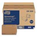 Tork Xpressnap Interfold Dispenser Napkins, 1-Ply, Bag-Pack, 13 x 8.5", White, 6000/Carton