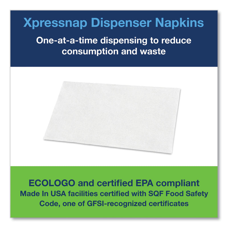 Tork Xpressnap Interfold Dispenser Napkins, 1-Ply, Bag-Pack, 13 x 8.5", White, 6000/Carton